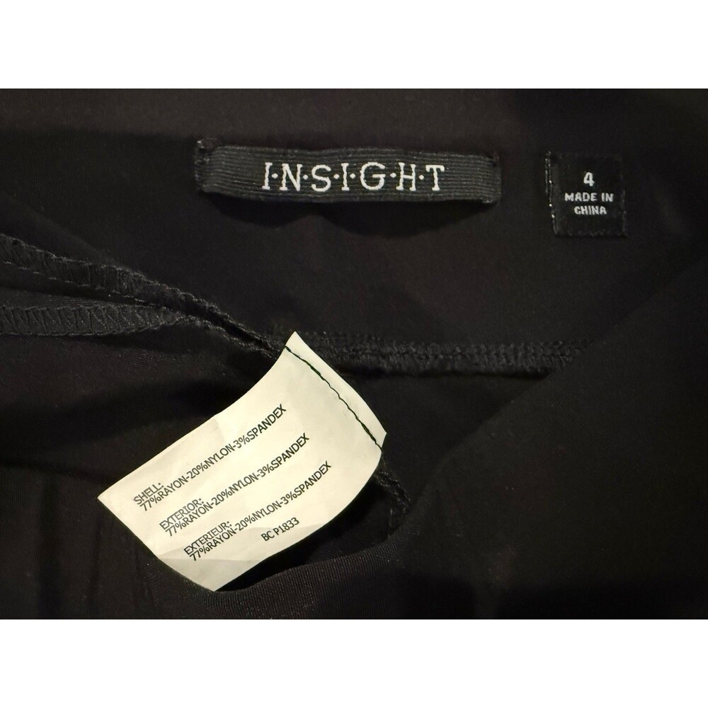 Insight Stretch Pants Womens 4 Black Tulip Hem Pull On Travel Minimal Workwear - Picture 3 of 7